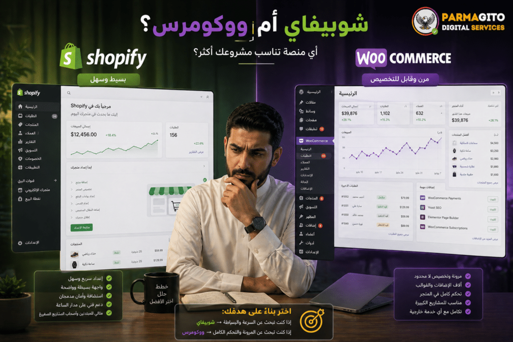 مقارنة بين Shopify وWooCommerce